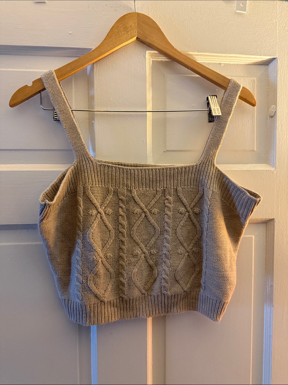 Arizona Jean Company Beige Cable Knit Crop Top